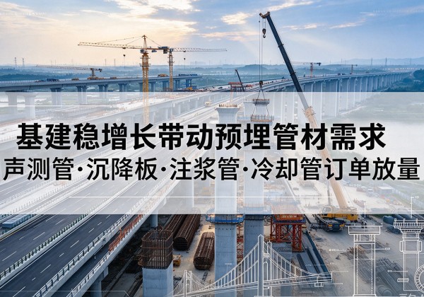 龙文基建稳增长带动预埋监测管材需求，声测管、沉降板、注浆管订单持续放量